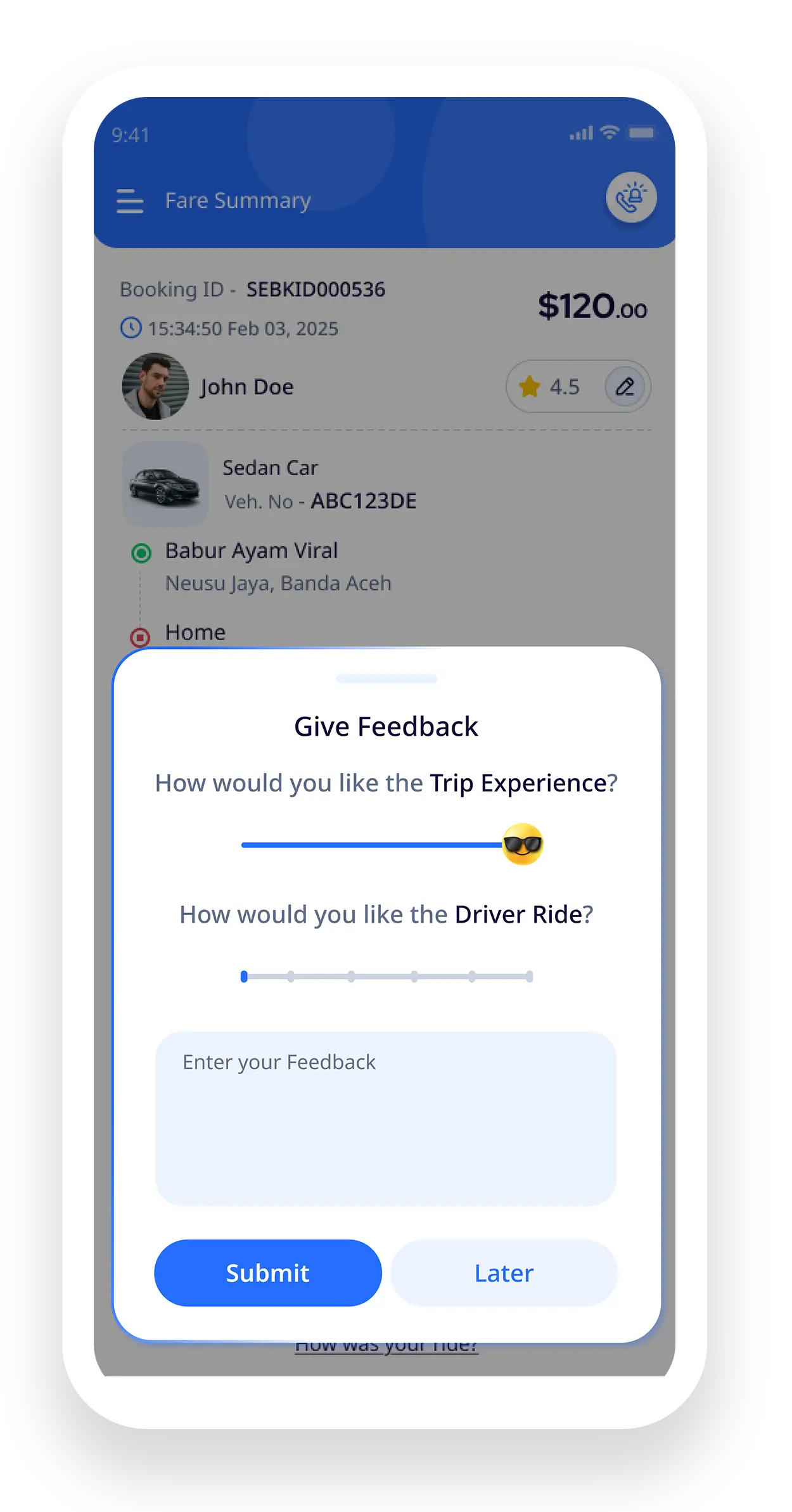 Crypto wallet payment feature in ride hailing app